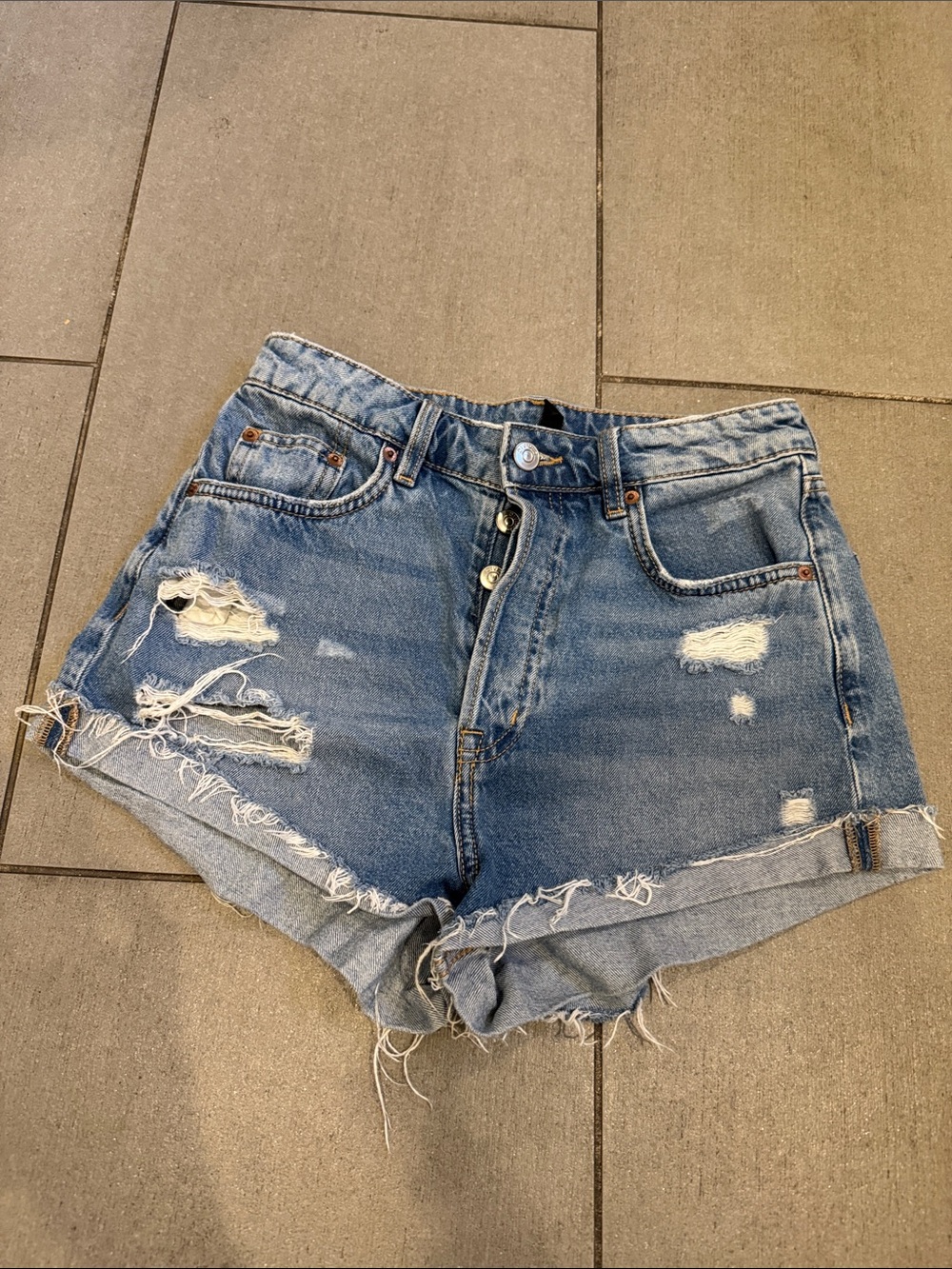 Divided Light Blue Distressed Denim Shorts size 4